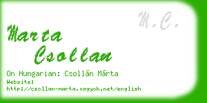 marta csollan business card