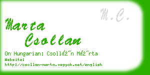 marta csollan business card